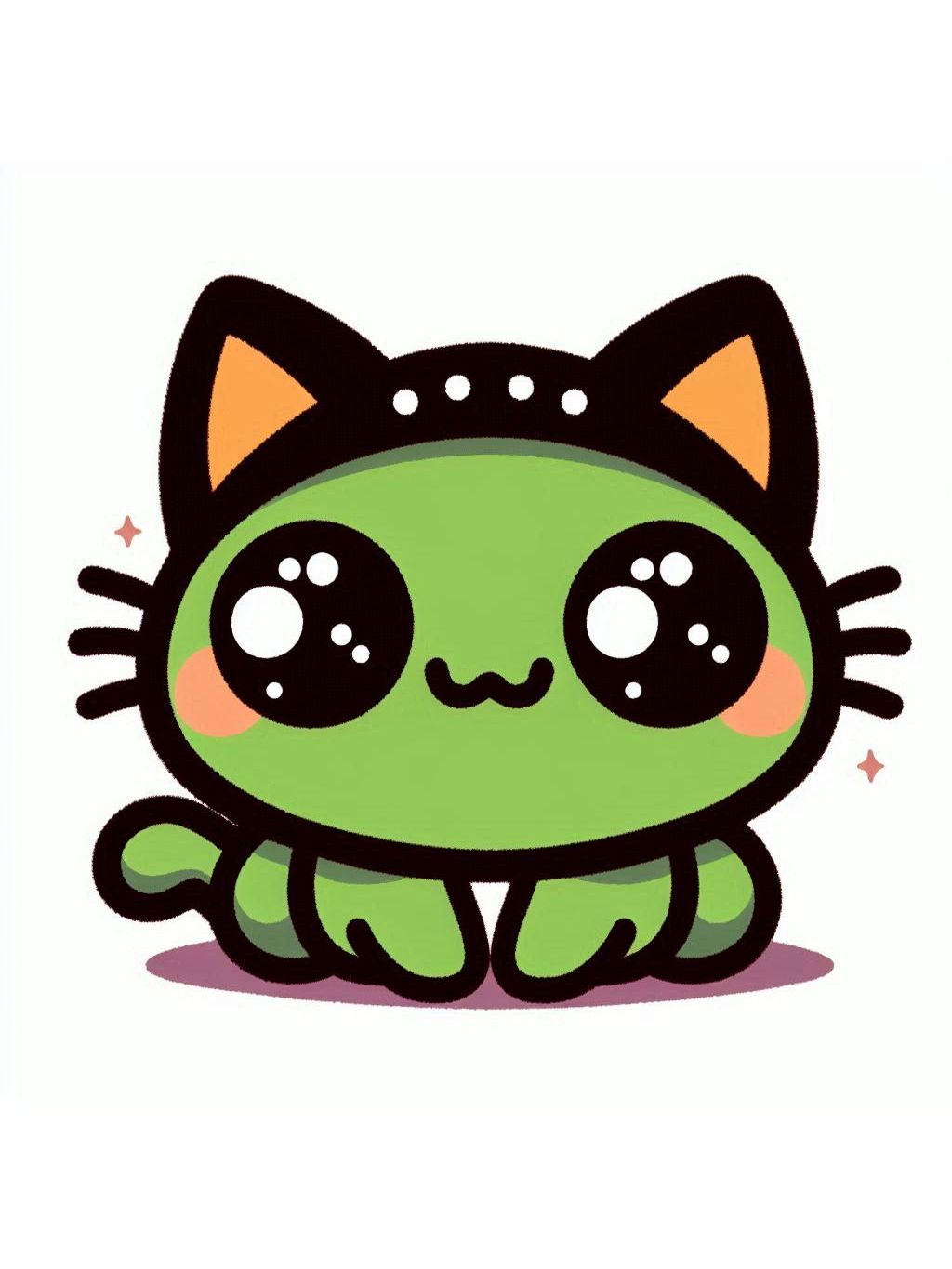 halloween frog drawing ideas. The illustration features a frog with the attributes of a black cat as part of a creative Halloween theme.